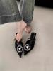 Zapatos de Salón Elegantes de Punta Fina Estilo Verano 2026, Mocasines Franceses de Tacón Alto Inspirados en Chanel con Diseño Floral para Uso en Exteriores