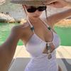 Traje de Baño para Mujer 2026 Nuevo Estilo Hueco Sexy Chica Caliente Estilo Puro Deseo Diosa Simple de una Pieza Traje de Baño de Alta Gama
