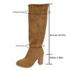 Nuevas Botas de Jinete Largas de Otoño e Invierno Transfronterizas Talla Grande Estilo Europeo y Americano con Cremallera Lateral, Tacón Alto Grueso y un Toque de Alta Gama para Mujer