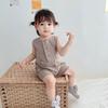 Ropa fina de verano para bebé, mono de algodón puro para niña, bonito mono sin mangas estilo occidental para bebé niño