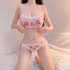 Lencería sexy sexy traje de ropa interior con tirantes divertido libre de pijamas texto esclava femenina pecho envuelto traje estampado 11