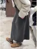 Falda elegante para mujeres petite, de cintura alta, estiliza, falda recta de punto gris elegante en línea A para mujeres, otoño e invierno
