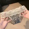 Panty Sexy de Gasa con Estampado de Leopardo y Encaje para Mujer 2026 Nuevo Estilo Anillo para Pierna de Puro Deseo Bragas de Cintura Baja para Mujer