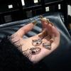 Anel de três peças para homens e mulheres design de nicho da moda ins diamante branco requintado personalidade de alta qualidade aberto dedo indicador estilo frio