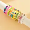 Anel Elástico de Miçangas de Arroz de Cores Misturadas Estilo Japonês e Coreano Moda Elegante Estilo Ins Conjunto de 10 Peças de Anéis Coloridos de Miçangas de Arroz