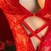 Lingerie Sexy, Seios Pequenos Sexy e Interessantes, Traje Transparente de Renda Pura Luxúria, Sedutor, Quente e Apaixonado Pijama de Gola Alta para Comércio Exterior