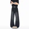 Jeans Retro Americano para Homens 2026 Nova Vibe High Street Lavado e Desgastado Calças Casuais Largas Roupa Masculina