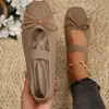 Zapatos Planos de Ballet Simples Transpirables con Banda Elástica y Lazo Nuevo Otoño 2026 para Mujer, Zapatos de Boca Baja Individuales al por Mayor