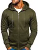Moletom Masculino Transfronteiriço Moda Primavera e Outono Cardigan com Zíper Cardigan Masculino de Cor Sólida Jaqueta Moletom com Capuz