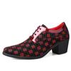 Zapatos de Piel de Punta con Tacón Grueso Transfronterizo para Hombre 2025 Primavera y Otoño Nuevo Estilo Zapatos de Piel para Aumentar la Altura de Hombre Zapatos de Piel Juveniles de Moda