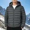 Chaqueta básica de algodón con capucha para hombre, versátil y cálida para otoño e invierno, adecuada para ir al trabajo al aire libre y para uso casual