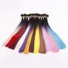 Extensiones de Cabello Sintético Tipo Pluma con Rayas de Colores, Se Pueden Ondular y Teñir, Extensiones de Cabello de Seda de Alta Temperatura