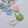 Lindo mini bebé con pequeño bolso de lana de crochet, accesorios para bolso de muñeca de algodón de 10 cm.