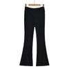 Micro-Calças Pretas Estilo Americano Femininas Primavera e Outono Cintura Alta Draping Emagrecimento Design de Cintura em V Calças de Yoga Stretch Hot Girl