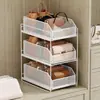 Organizador de almacenamiento de bolsas, estante con paneles divisores, vitrina, estante de múltiples niveles extraíble para ahorrar espacio para armario