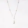 Colar Lariat Bestseller Transfronteiriço Europeu e Americano Novo Estilo 26 Letras Coração Design de Nicho Versátil Estilo de Luxo Leve Corrente para Clavícula Feminina