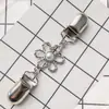 Clipe de lenço de gola clipe de xale fivela de lenço de diamante europeia e americana broche anti-luz clipe de suéter vintage acessórios de liga feminina