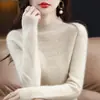 Otoño e Invierno Nuevo de Una Línea Media Cuello Alto Tejido de Lana Ropa Interior de Punto Fina para Mujer Tejido de Punto Grueso Sin Costuras Ropa Interior Trbottomy