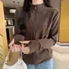 1776 Estilo Coreano Más Vendido Cuello Alto Cremallera Chaqueta para Mujer Otoño Invierno Nuevo Estilo Adelgazante Corto Sudadera con Capucha Todo Terreno