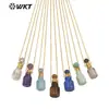 WT-N1454 piedra preciosa colorida amatista natural ojo de tigre piedra frasco de perfume colgante de piedra collar de fiesta de nicho