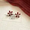 Brincos de Zircônia Floco de Neve Red Velvet para Mulheres 2025 Novo Estilo Popular Nicho High-End Acessórios de Brincos Versáteis