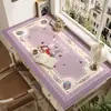 Mantel para Mesa de Café Bordado Estilo Retro con un Toque de Lujo Ligero y de Alta Gama, con Lindos Diseños de Animales, Impermeable, Resistente al Aceite y Fácil de Limpiar