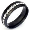 Anillo de acero de titanio de venta caliente transfronteriza, nicho de una sola fila de diamantes de imitación, exquisito anillo de acero inoxidable, fabricantes de joyas, suministro directo