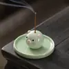 Quemador de Incienso Cerámico Lindo Cerdo para el Hogar Interior Quemador de Aromaterapia Mesa de Café Escritorio Portainciensos Curativo Portainciensos