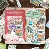 Pacote de Adesivos de Papel Japonês Yanji: Série Guia Viagem no Tempo, Materiais de Decoração para Diário Vintage, 45 Peças, 6 Estilos para Escolher