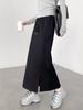 Falda Gris para Mujer, Nuevo Estilo Primavera y Otoño 2026, Falda Midi Deportiva con Abertura, Corte Recto, Aspecto de Alta Gama