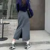 Saia feminina de cintura alta modeladora com senso de design, novo estilo western, justa, cobre a barriga, comprimento médio, saia com fenda