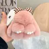 Chaveiro de Pelúcia de Coelho Rex Real Atacado Chaveiro de Carro de Pelúcia Pingente de Bolsa Fofo Acessório de Bolsa de Coelho Pequeno