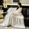 Manta de Inverno Grossa de Veludo Leite Esculpido Manta de Cochilo para Escritório Lençol de Cama Acolchoado Camada Dupla Manta de Lançar para Duas Pessoas Manta de Sofá