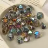 Estilo Fresco y Elegante Cuentas de Cristal de Forma Irregular, Cuentas Sueltas de Vidrio con Agujero Recto, Materiales para Accesorios de Joyería de Pulsera y Collar Hechos a Mano para Bricolaje, Enfilado de Cuentas
