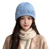 Chapéu de Tricô Dopamina Estilo Coreano Novo Feminino Outono/Inverno Versátil Afina o Rosto Quente Antifrio Grande Circunferência da Cabeça Chapéu de Lã
