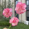 Flor Artificial Aisha Rosa Pequeña Recubierta de 3 Cabezas Boda Decoración del Hogar Flor Falsa Venta al por Mayor