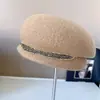 Boina japonesa ca4 lã australiana infantil outono e inverno quente chapéu de pintor elegante strass chapéu de aeromoça