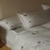 Elegante y Lujoso Juego de Cama Bordado de Cuatro Piezas para Niñas, 60 Hilos, Lyocell Tencel, Lavado a la Piedra, Aspecto Vintage
