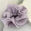 Scrunchie Romântico de Borda Plissada com Travamento Automático Estilo Coreano com Toque de Luxo, Elástico de Cabelo Que Realça o Volume do Cabelo, Elástico de Cabelo Flor em Botão