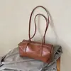Bolso Boston de Cuero Suave Casual Chic Coreano de un Solo Hombro para Mujer Nuevo Otoño Minimalista Versátil para el Trabajo Bolso de Axila