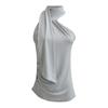 Chaleco de Cuello Estilo Deseo Puro Ins para Mujer Primavera y Otoño 2025 Nuevo Estilo Chica Caliente Ajustado Top de Tirantes