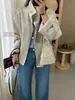 Chaqueta cortavientos de otoño de estilo coreano, nueva moda, con cuello alto y cordón, para mujeres petite, top casual holgado adelgazante