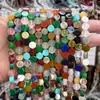 8mm Piedra Natural Cristal Ágata Disco Plano Cuentas Sueltas Pulsera DIY Collar Accesorios de Joyería Productos Semiacabados Venta al por Mayor