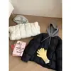 Abrigo de algodón con capucha transfronterizo con paneles de punto, chaqueta de algodón rellena de plumón para mujer, estilo corto de invierno 2026, holgado, cálido, grueso, abrigo estilo coreano