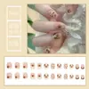 Uñas Postizas de Tamaño Completo Talla Única Parche de Uña Extraíble Cortas Simples Combinan con Todo Dulces Frescas Uñas Postizas Extraíbles