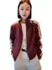 Sudadera de estilo americano de manga larga con cuello alto y tres rayas para mujer, chaqueta corta de béisbol casual deportiva 2026