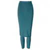 2026 Leggings Falsos de Dos Piezas de Talla Grande Transfronterizos de Aliexpress para Mujer, Ropa de Abrigo para Otoño e Invierno con Aberturas, Ajustados a la Cadera, para Mujeres de Talla Grande, Pantalones Falda de Primavera y Otoño