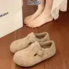 Tecido de lã cobertura total Sapatos Birkenstock sapatos femininos 2026 Outono/Inverno novo estilo com fleece slip-on sapatos de algodão sapatos Mary Jane