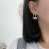 Aretes de Plata Esterlina S925 Japoneses y Coreanos de Carita Sonriente Aretes Creativos Distintivos Aretes Nueva Moda Nicho Vintage para Mujer