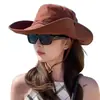 Chapéu de Cowboy Ocidental Primavera e Verão Chapéu de Sol Feminino Retrô Americano Acampamento ao Ar Livre Chapéu de Caminhada de Aba Larga Masculino e Feminino